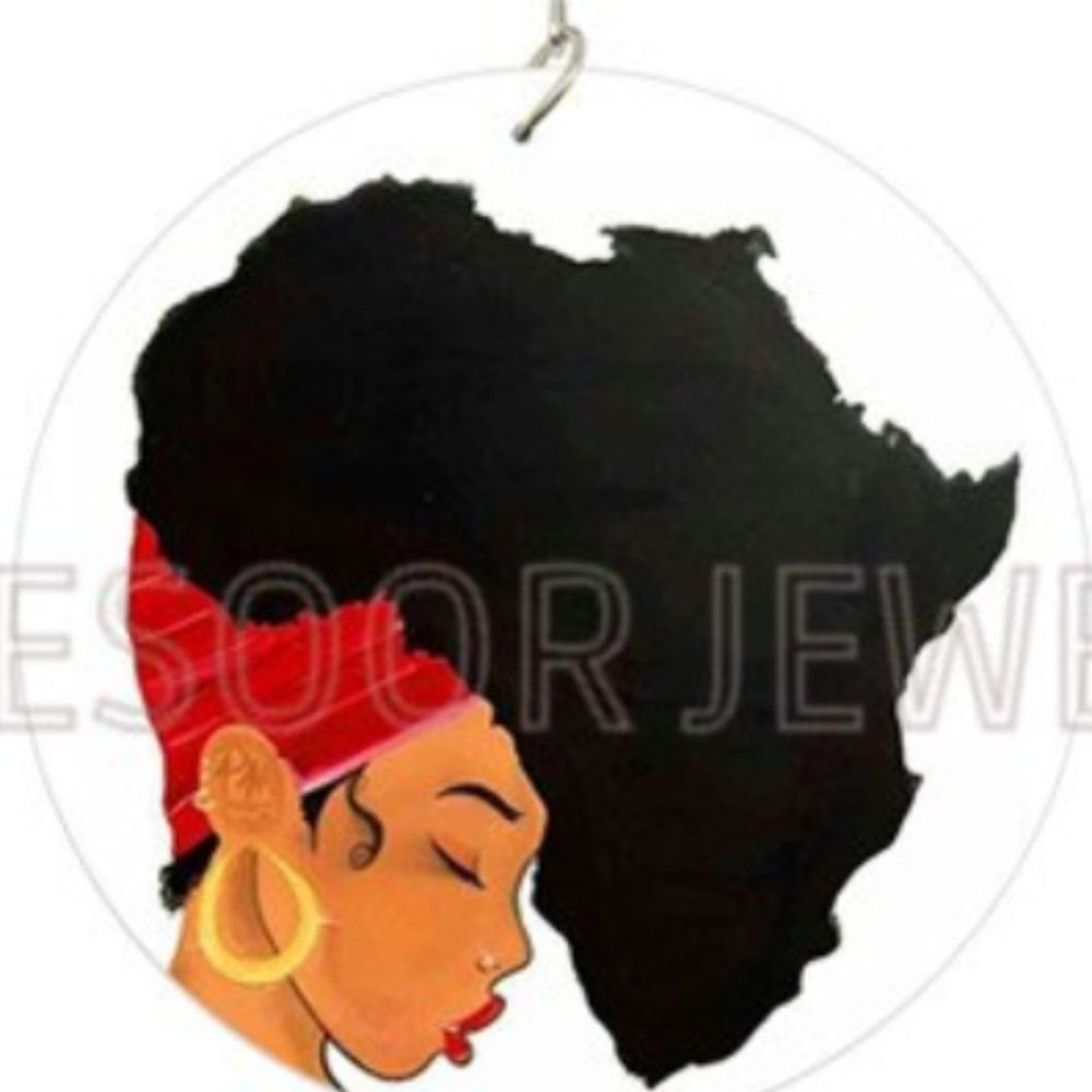 ❤ 4/$15❤ Wooden Print Africa Hair Earrings